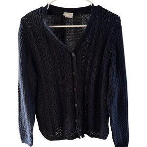 NWOT Bobbie Brooks Navy Knitted Cardigan Sweater Medium